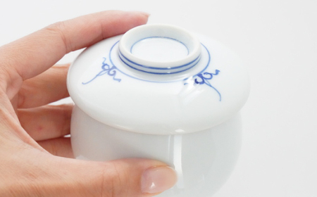 【波佐見焼】渕瓔珞（青）むし碗 2点セット【FOURGRACE】[UG18]