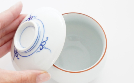 【波佐見焼】渕瓔珞（青）むし碗 2点セット【FOURGRACE】[UG18]