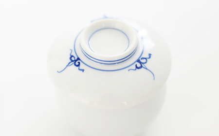 【波佐見焼】渕瓔珞（青）むし碗 2点セット【FOURGRACE】[UG18]