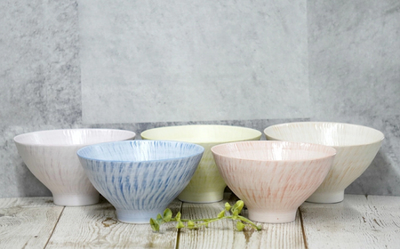 【波佐見焼】お茶碗 sazanami 5色 セット【和山】[WB184]