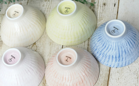 【波佐見焼】お茶碗 sazanami 5色 セット【和山】[WB184]