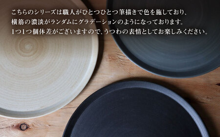 【波佐見焼】IREKO シャビー プレートL グレー・ブラック 2点【浜陶】[XA86]