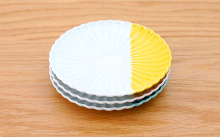 【波佐見焼】花しのぎ 取皿 ハーフカラー 3色セット【団陶器】[PB198]