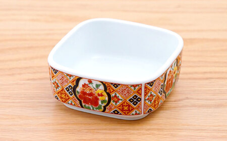 【波佐見焼】角パック 格子牡丹 2個セット【団陶器】[PB225]