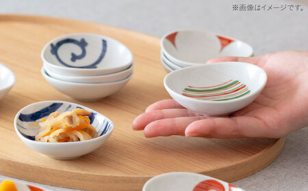 【波佐見焼】染錦絵変り 六客楕円珍味揃 食器 ギフト【西海陶器】[OA517]