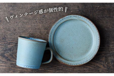 【波佐見焼】ブロンズ マグカップブルー・15cm プレート ブルー 各1点入り セット 食器 皿 【藍染窯】 [JC22]  波佐見焼
