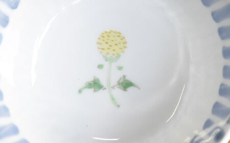 【波佐見焼】十草一つ花線彫り 小鉢 5個セット 食器 皿 【藍水】 [GB11]  波佐見焼