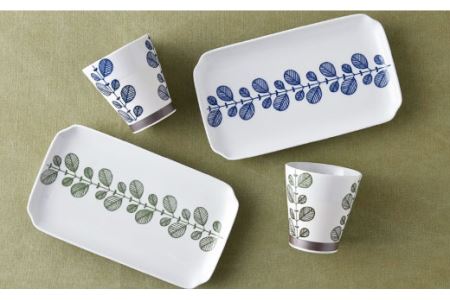 【波佐見焼】ミント くらわんか カップ・角 プレート 各2色 計4点セット 食器 皿 【新生和】 [DE04] 波佐見焼