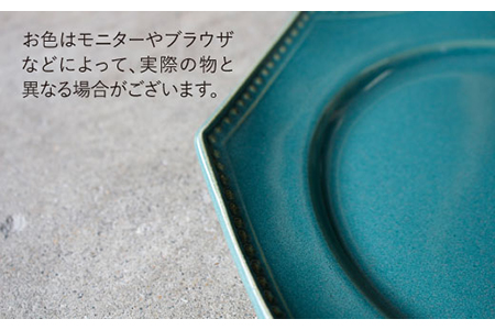 【波佐見焼】緑青釉オクトゴナル長皿・皿（大/小）各5枚 大皿 小皿 取り皿 食器 皿 【吉田健宗】 [RB10] 波佐見焼