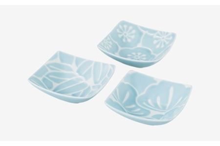 【波佐見焼】はふり 小付 小鉢 3個セット 青 食器 皿 【西海陶器】 [OA71] 波佐見焼