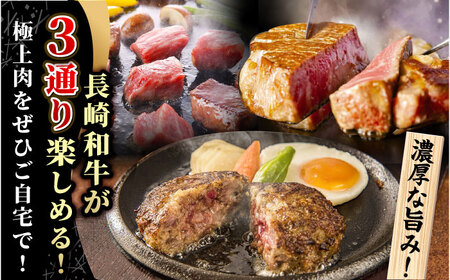 A5ランク ヒレステーキ サイコロステーキ ハンバーグ 総量1.33kg セット 長崎和牛【肉のあいかわ】 [NA58] 肉 牛肉 ヒレ ステーキ 焼肉