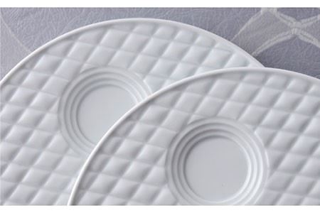 【波佐見焼】白磁キルティング プレート 2枚セット 食器 皿 【丹心窯】 [AB21]  波佐見焼