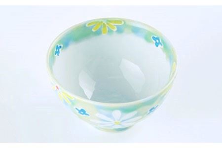 【波佐見焼】「フラワーガーデン」茶碗 ピンク・グリーン セット 食器 皿 【大新窯】 [DC60]  波佐見焼