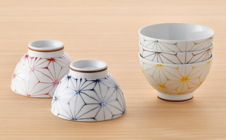 【波佐見焼】Sweet 麻シリーズ おもてなし 茶碗 5色セット 丼 どんぶり 食器 【まるしん】 [WD29]  波佐見焼