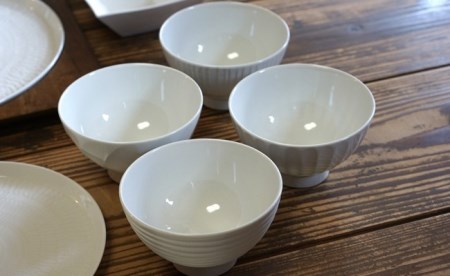 【波佐見焼】白磁手彫 豪華セット マグカップ スープカップ 茶碗 プレート 含む 計44点セット 食器 皿 【一真窯】 [BB04] 波佐見焼