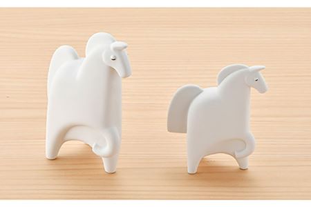 【波佐見焼】 置物 ・うま大小（無釉・つや無し） インテリア 陶器 雑貨 【アトリエやま】 [RE06]  波佐見焼