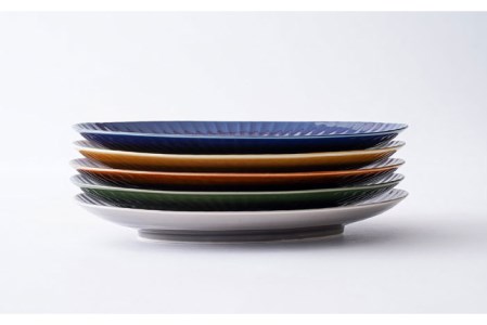 【波佐見焼】しのぎ 楕円皿 プレート（大） 5colors 5枚セット 食器 皿 【一龍陶苑】 [CC55]