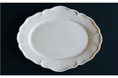 【波佐見焼】オーバル 輪花皿 プレート 白 2枚セット 食器 皿 【イロドリ】 [KE07] 波佐見焼
