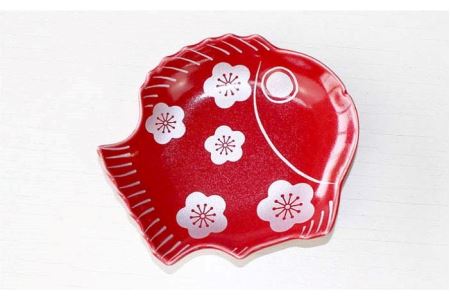 【波佐見焼】市松・梅 鯛型 小皿 4点セット 食器 皿 【石丸陶芸】 [LB68]  波佐見焼