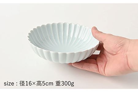 【波佐見焼】菊彫 青白釉 取鉢 (大) ボウル 5個セット 食器 皿 【福田陶器店】 [PA215]  波佐見焼