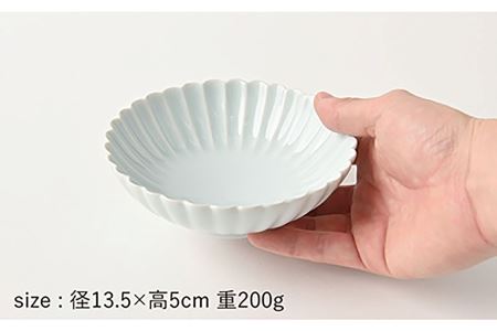 【波佐見焼】菊彫 青白釉 取鉢 (中) ボウル 5個セット 食器 皿 【福田陶器店】 [PA217]  波佐見焼