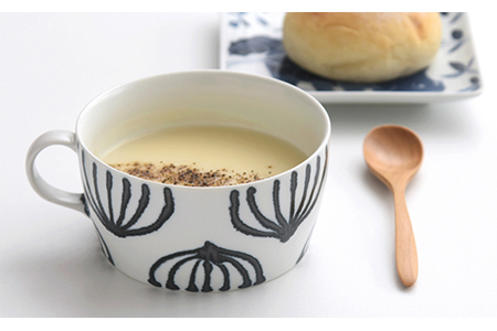 【波佐見焼】スチールライン スープカップ 4個セット 食器 皿 【natural69】 [QA108] 波佐見焼