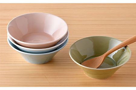 波佐見焼】パステルカラー 4色 高台 小鉢 小皿 食器 ボウル 【舘山堂