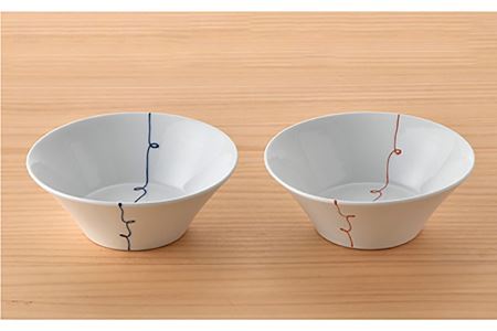 【波佐見焼】糸巻紋 高台 小鉢 ペア 小皿 食器 スープカップ 【舘山堂】 [RC27]  波佐見焼