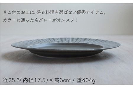 【波佐見焼】Shabby chic style 25cm プレート 2枚セット（ライトグレー） 食器 皿 【和山】 [WB105]  波佐見焼