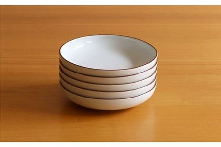 【白山陶器】【定番のシリーズ】白磁千段4.5深皿 5枚セット 食器 皿 【波佐見焼】[TA118] 波佐見焼