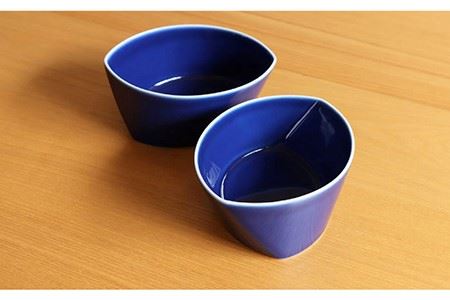 【白山陶器】【グッドデザイン賞受賞】リーヴズデザートカップ 小鉢 ブルー 2枚セット 食器 皿 【波佐見焼】[TA120] 波佐見焼