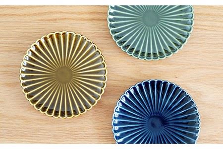 【波佐見焼】花しのぎ トリオ 取皿 プレート (織部・藍・鴬茶) 食器 皿 【団陶器】 [PB77] 波佐見焼