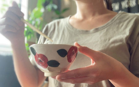 【波佐見焼】茶碗 ペアセット モダン ローズ  食器 皿 【ROXY】 [SB114]  波佐見焼