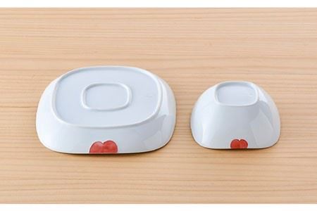 【波佐見焼】りんご 正角 プレート ・正角 ボウル（小）セット 食器 皿 【松幸陶芸】 [HB42] 波佐見焼