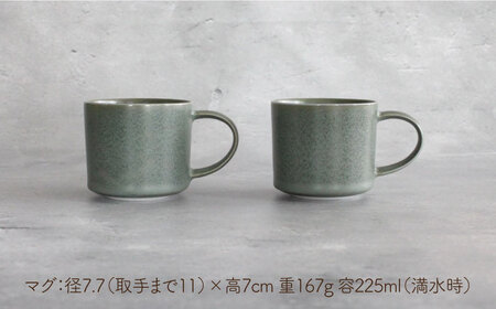 【波佐見焼】Naturalシリーズ マグカップ Mと プレート S (16cm) ペアセット （グリーン） スープカップ スープマグ ケーキ皿  食器 皿 【光春窯】 [XD33] 波佐見焼