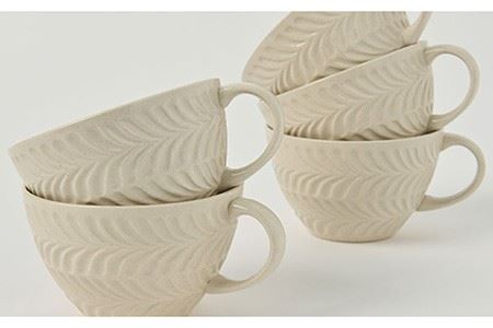 【波佐見焼】ローズマリー スープカップ アイボリー 5個セット 食器 皿 【福田陶器店】 [PA223]  波佐見焼