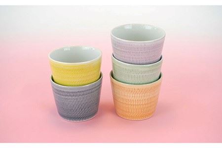 【波佐見焼】蕎麦猪口（マルチカップ）5色カラー そばちょこ 小鉢 陶器 食器 皿 【鐵山陶器】 [ZD08] 波佐見焼