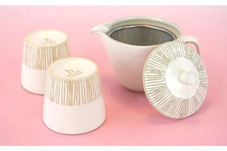 【波佐見焼】櫛目十草粉引ポット・カップ 急須 ティーカップ 湯飲み 食器 皿 【馬徳陶苑】 [ZD11] 波佐見焼