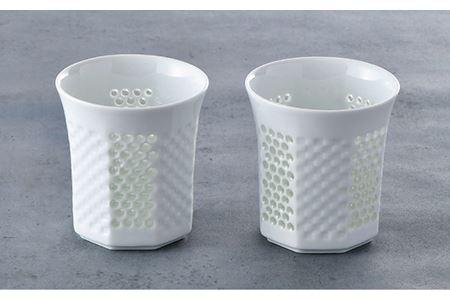 【波佐見焼】水晶プレミアム レリーフ ロックグラス 2個セット 食器 皿 【丹心窯】 [AB38]  波佐見焼