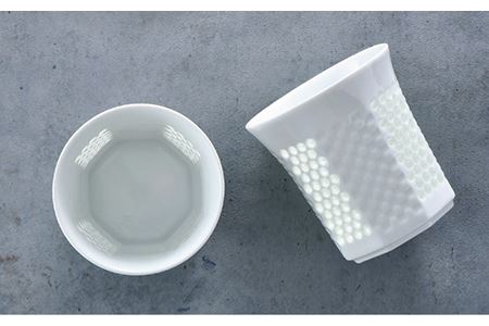 【波佐見焼】水晶プレミアム レリーフ ロックグラス 2個セット 食器 皿 【丹心窯】 [AB38]  波佐見焼