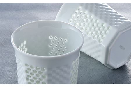 【波佐見焼】水晶プレミアム レリーフ ロックグラス 2個セット 食器 皿 【丹心窯】 [AB38]  波佐見焼