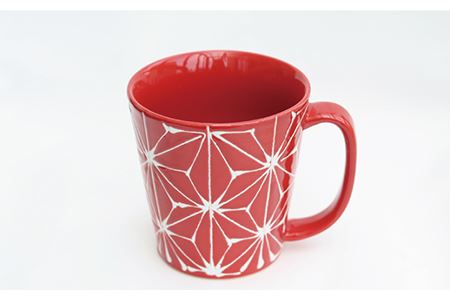 【波佐見焼】ホワイトライン麻 BIGマグカップ 赤 食器 皿 【翔芳窯】 [FE61]  波佐見焼