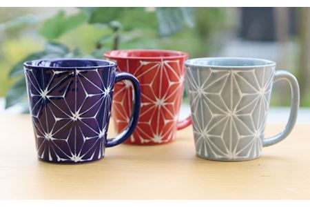 【波佐見焼】ホワイトライン麻 BIGマグカップ 赤 食器 皿 【翔芳窯】 [FE61]  波佐見焼
