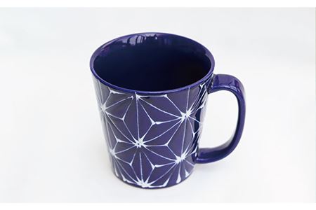 【波佐見焼】ホワイトライン麻 BIGマグカップ 瑠璃 食器 皿 【翔芳窯】 [FE62]  波佐見焼