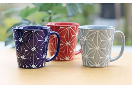 【波佐見焼】ホワイトライン麻 BIGマグカップ 瑠璃 食器 皿 【翔芳窯】 [FE62]  波佐見焼