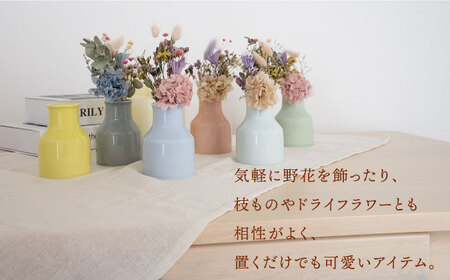 【波佐見焼】iroiro フラワーベース 花瓶 (ペールピンク)・ドライフラワー セット 食器 皿 【藍染窯】 [JC67]  波佐見焼