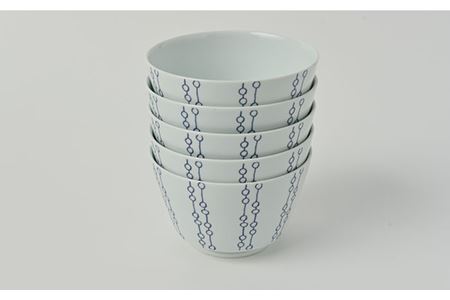 【波佐見焼】シュエット ミドル丼 どんぶり メガネ 5個セット 食器 皿 【福田陶器店】 [PA234]  波佐見焼