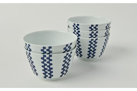 【波佐見焼】シュエット ミドル丼 どんぶり ナミ 5個セット 食器 皿 【福田陶器店】 [PA235]  波佐見焼