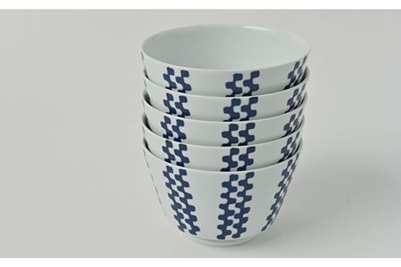 【波佐見焼】シュエット ミドル丼 どんぶり ナミ 5個セット 食器 皿 【福田陶器店】 [PA235]  波佐見焼