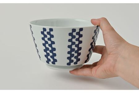 【波佐見焼】シュエット ミドル丼 どんぶり ナミ 5個セット 食器 皿 【福田陶器店】 [PA235]  波佐見焼